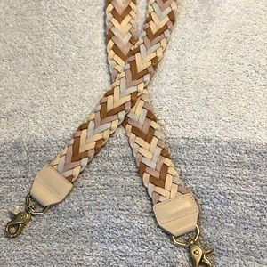 Salt. Braided leather crossbody purse strap